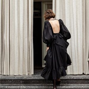 Sabina Musayev Daphna Black Midi Dress XS